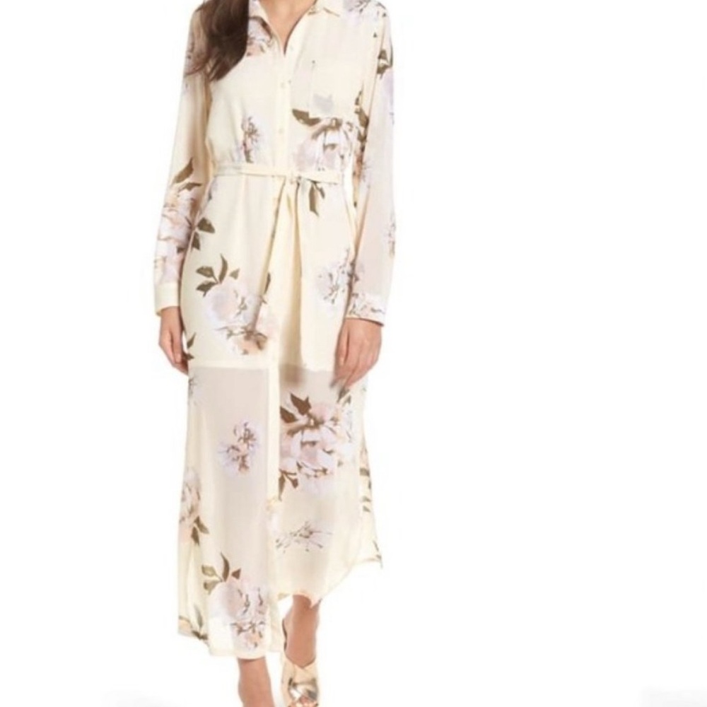 Pale yellow floral Maxi Dress